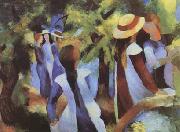 August Macke Girls Amongst Trees (mk09) oil